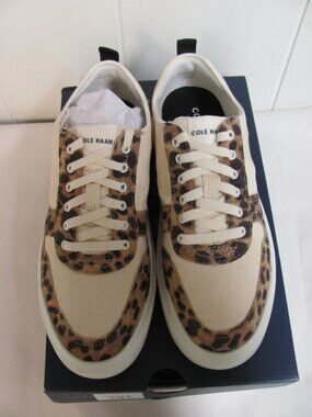 COLE HAAN CANVAS LEOPARD PRINT SNEAKERS NIB
